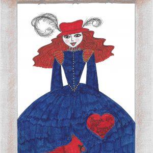 Lady Cardinal postcard